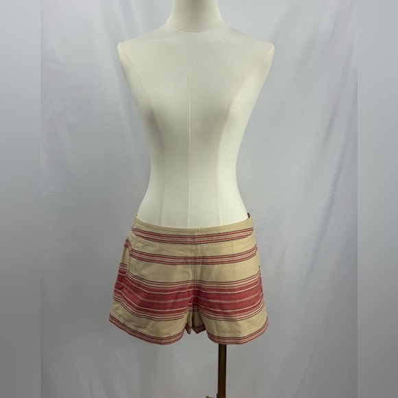 BCBG MaxAzria Renee Shorts Size Small Red and Cream Striped - Picture 4 of 7